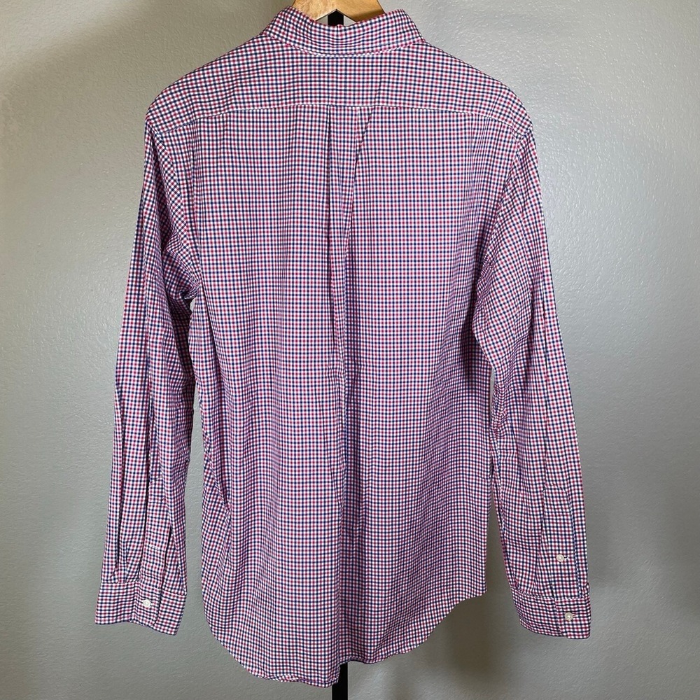 Ralph Lauren Men's Large Gingham Button Down Shirt Long Sleeve Red Blue Check - Picture 2 of 5